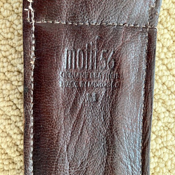 Anthropologie Double Buckle Western Cinch Belt Sz M Brown Leather, Woven Fabric main image 12